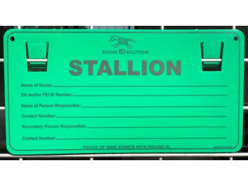 Our reusable ID plate ensures that you Stallion is always easily identifiable.